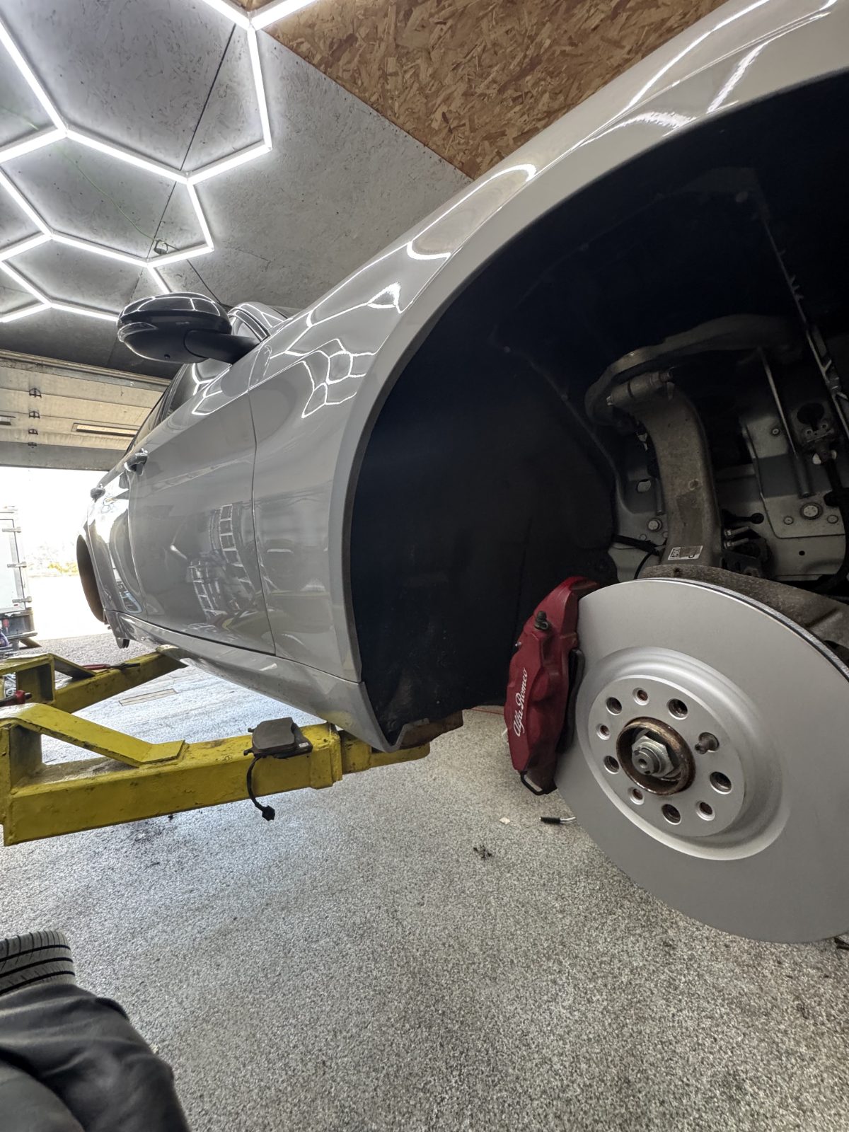Vehicle up for brake service